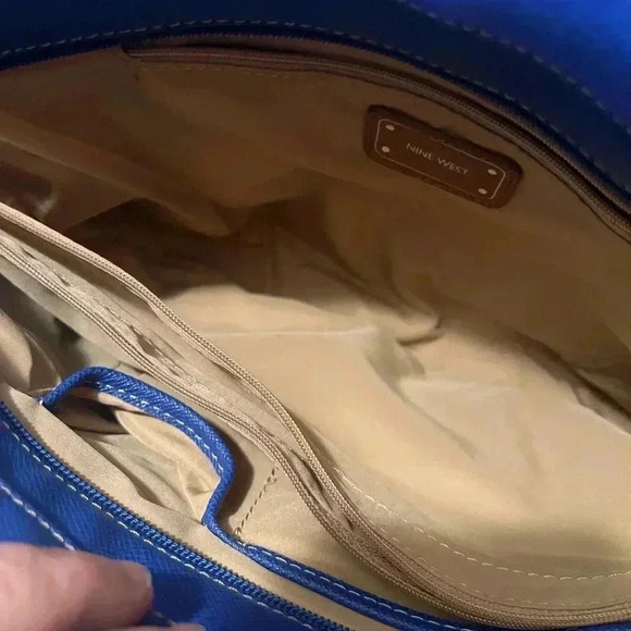 Nine West Royal Blue & Silver Large Tote Purse - Picture 2 of 8